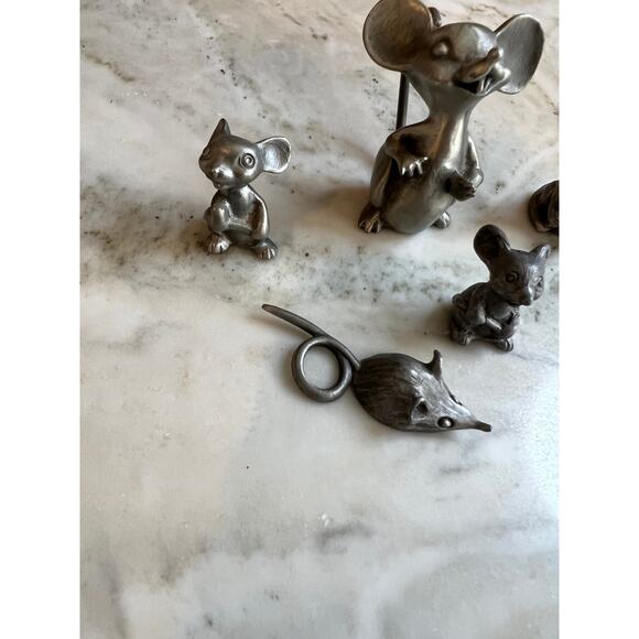 Lot of vintage pewter Mouse figurines figures - Picture 4 of 10